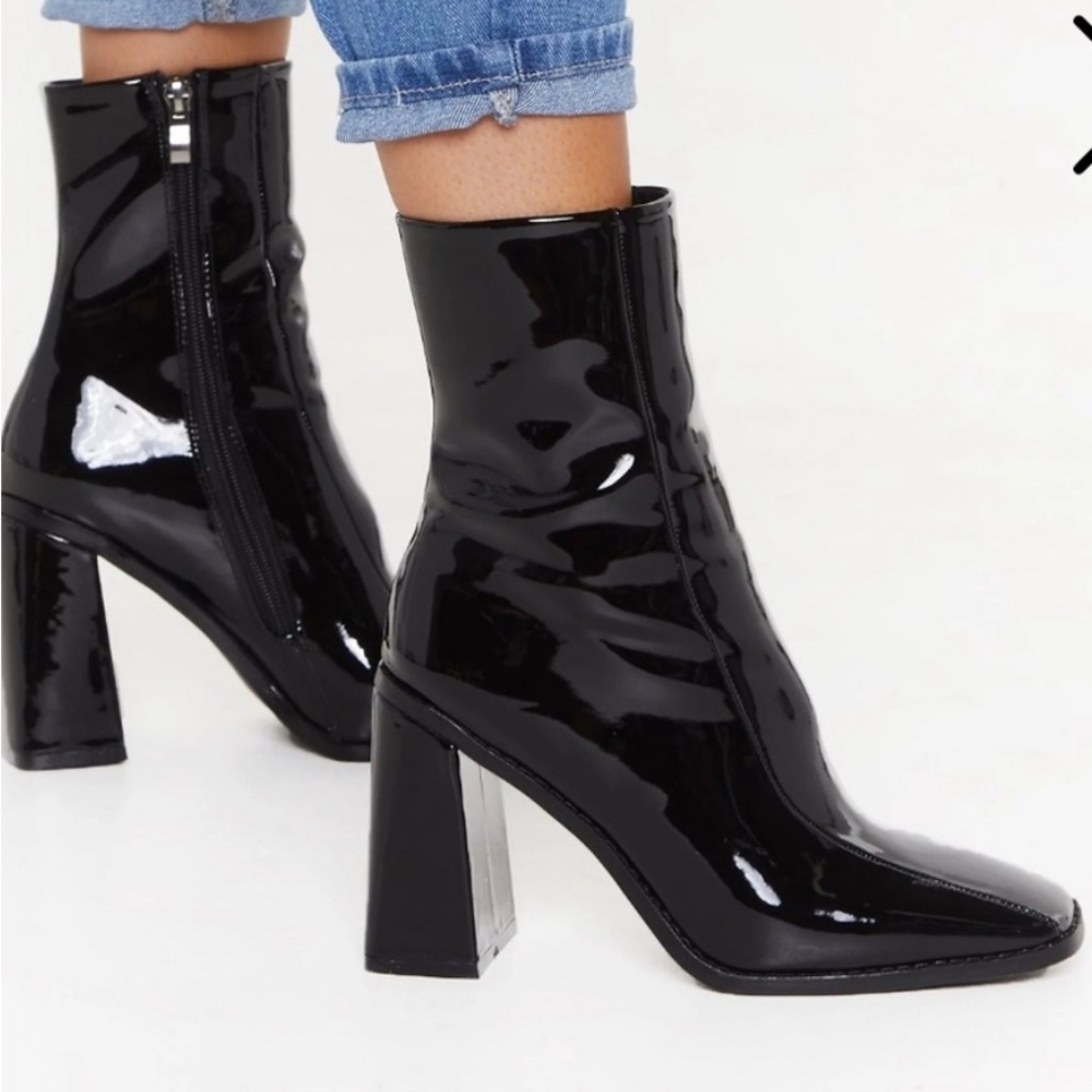 NastyGal Square Toe Booties - Brand New